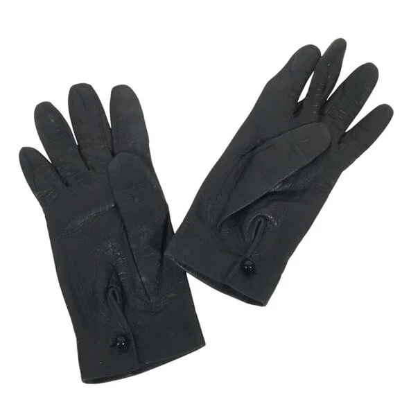 VTG Leather Gloves Fownes Brothers Silk-Lined Wrist Length Small - Picture 9 of 10